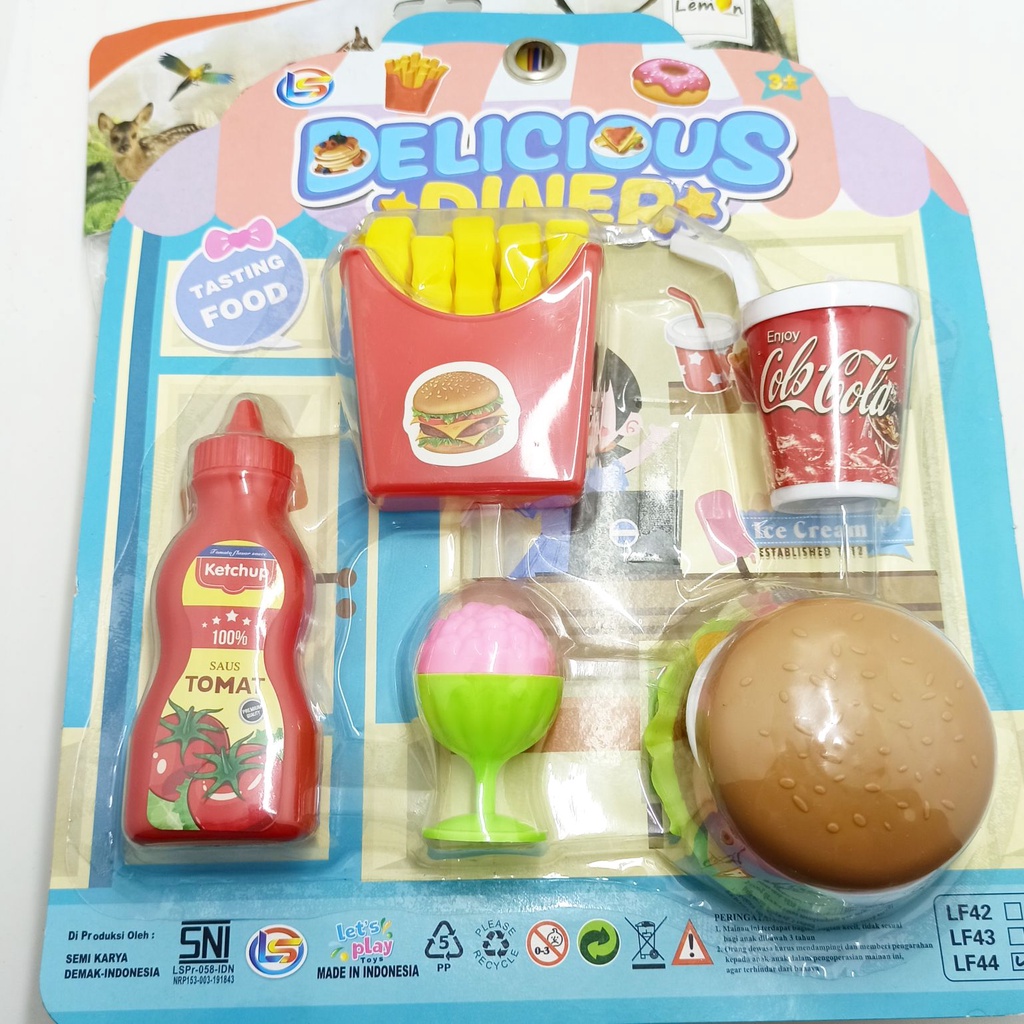 Jual Mainan Anak Masak masakan Burger Medium Delicious Diner Fast Food ...