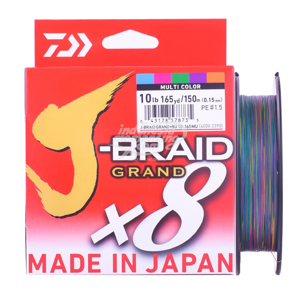 Jual Senar PE Daiwa J Braid Grand X8 150m Multicolor Indonesia