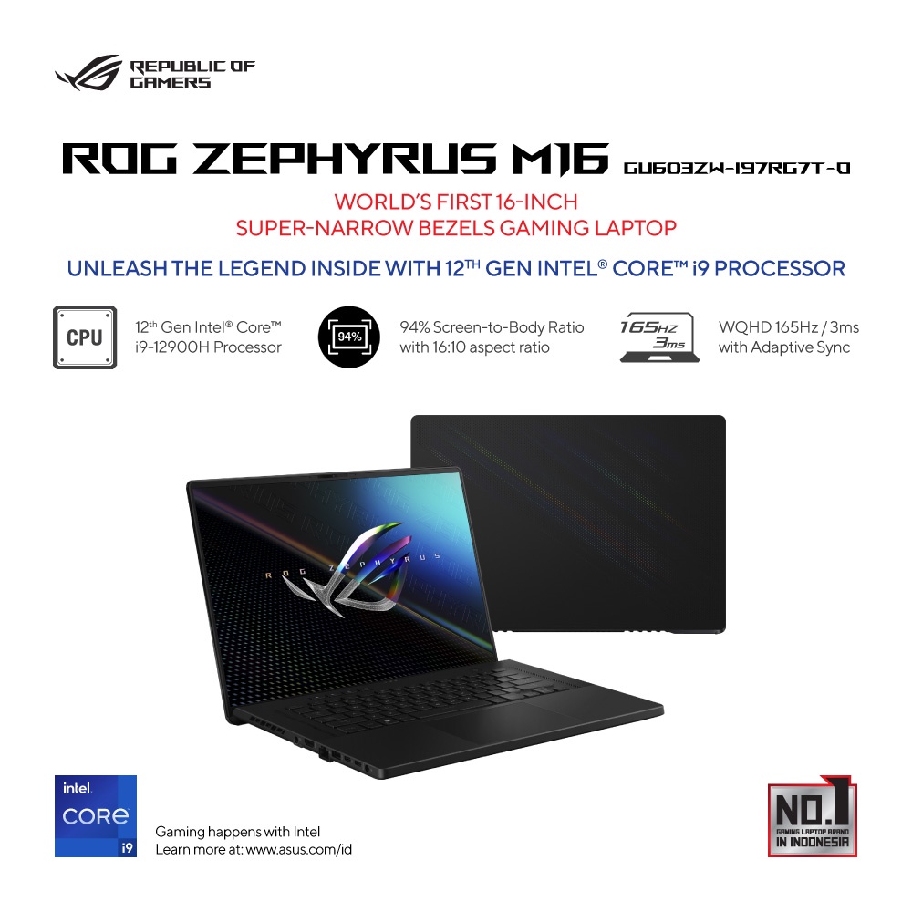 Jual ASUS ROG Zephyrus M16 GU603ZW I9-12900H 16G 1T RTX3070Ti 165Hz W11 ...
