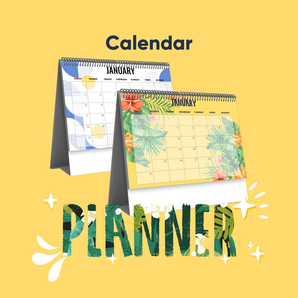 Jual Kalender Planner Desain Colorful dan Abstrak / Calendar Planner