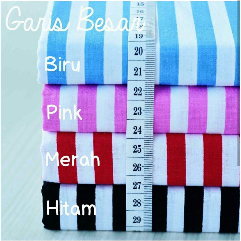 Jual Kain Katun Premium Salur Garis Besar Ukuran 1 Cm Lebar Kain 115 Cm ...