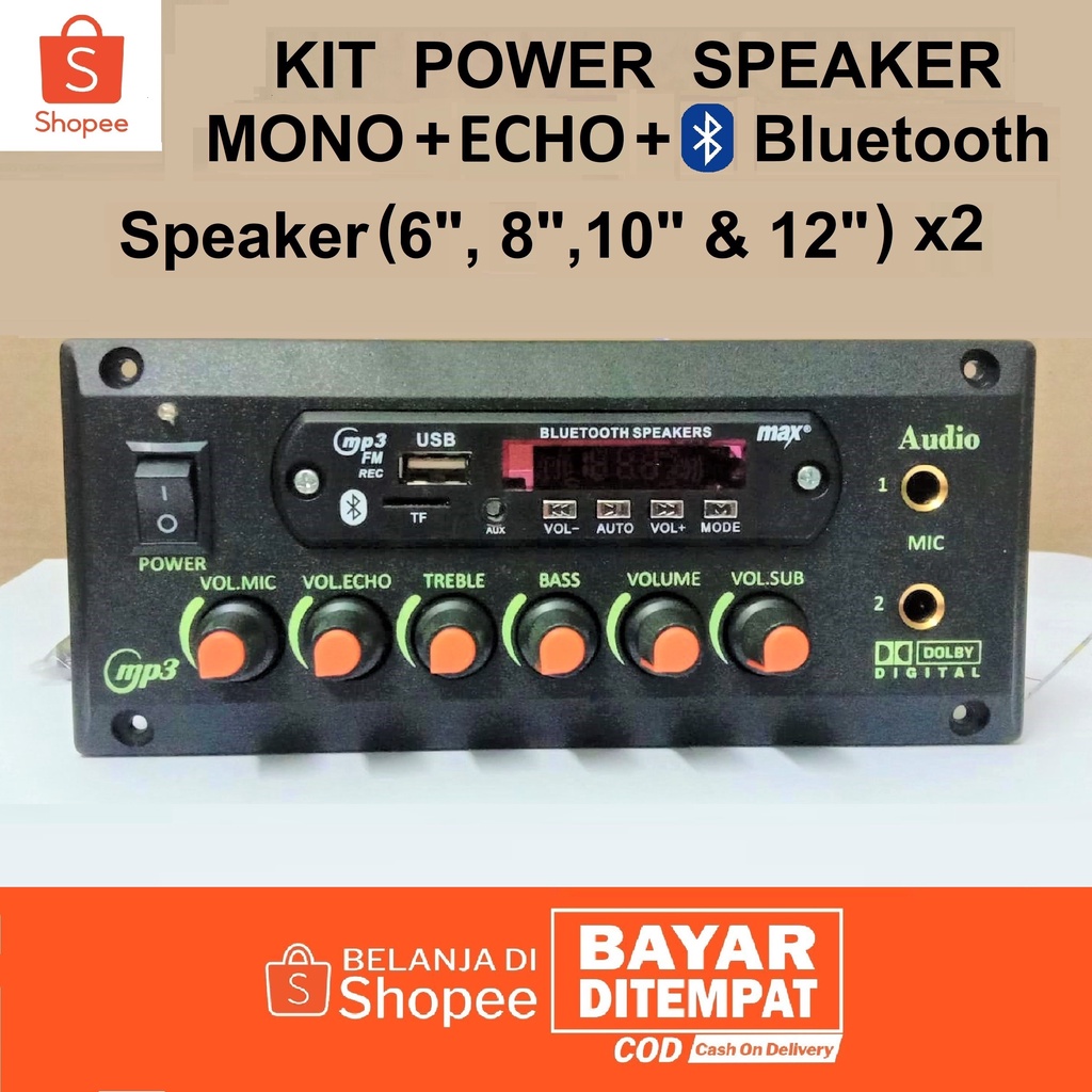 Jual KIT POWER Speaker Aktif ECHO Bluetooth MONO (GT8812EU2