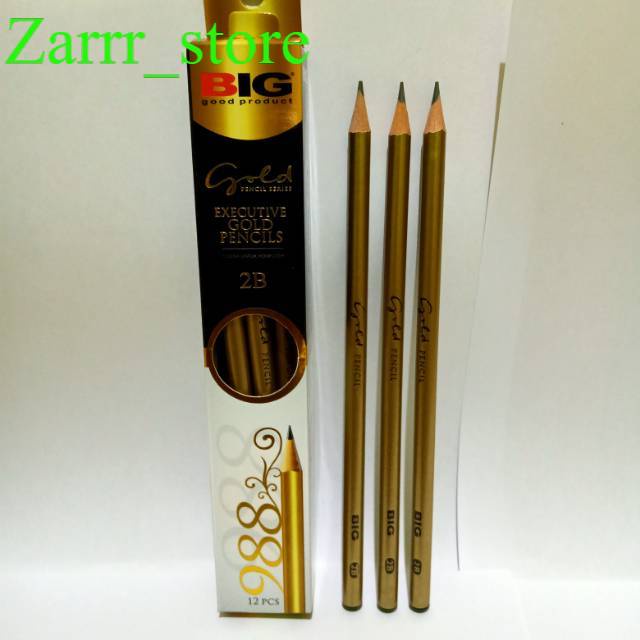 Jual 12 Pcs 1 Lusin Pensil 2b Big Gold 988 Shopee Indonesia