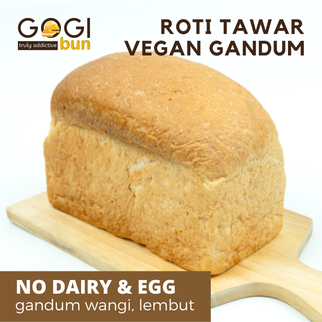 Jual Roti Tawar Vegan Gandum Wholemeal Vegan Bread Whole Wheat Toast ...