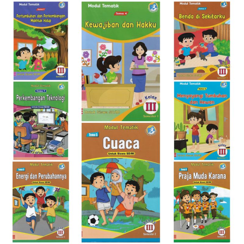 Jual Buku LKS Kelas 3 Tematik SD Tema 12345678 Semester 1 dan Semester ...