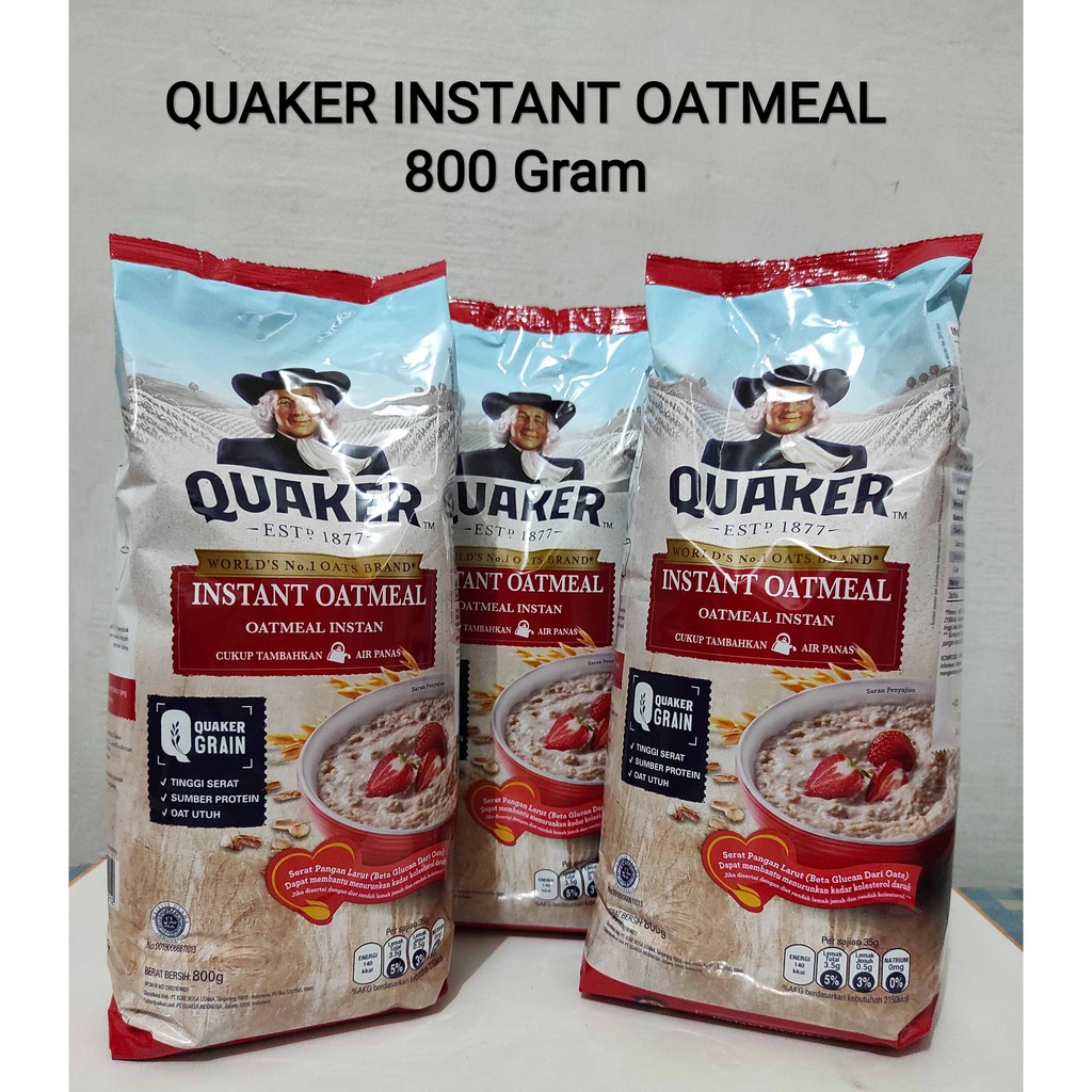 Jual QUAKER OATMEAL INSTANT MERAH 800 GR | Shopee Indonesia