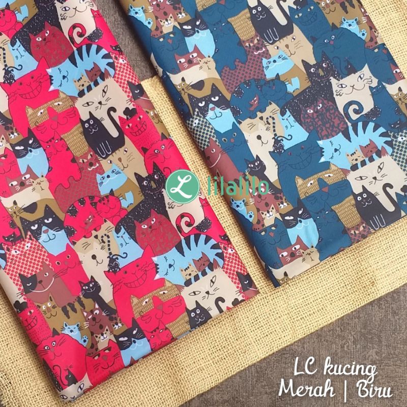 Jual KAIN LC MOTIF KUCING | Shopee Indonesia