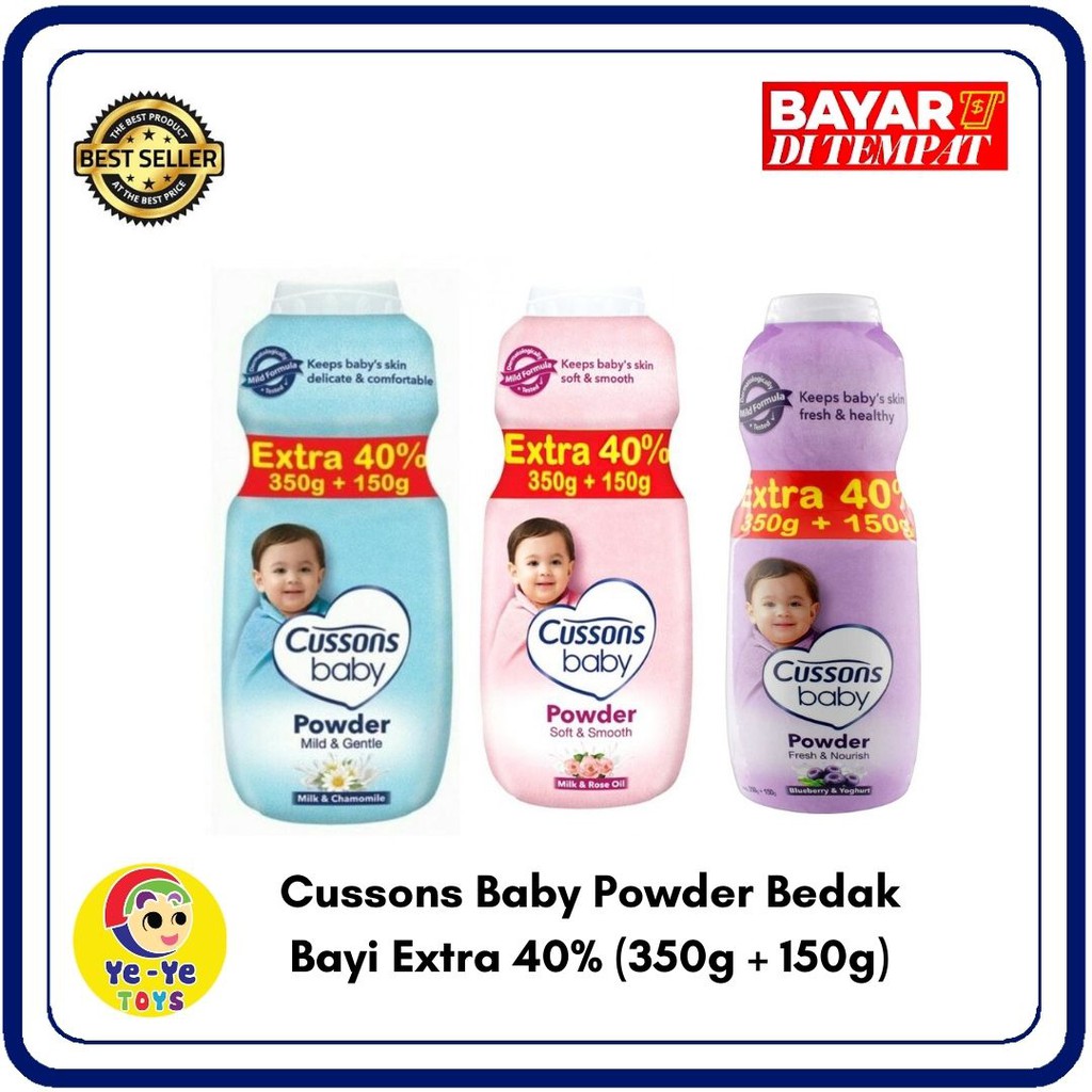 Jual Cussons Baby Powder Bedak Bayi Extra 40% (350g + 150g) | Shopee ...