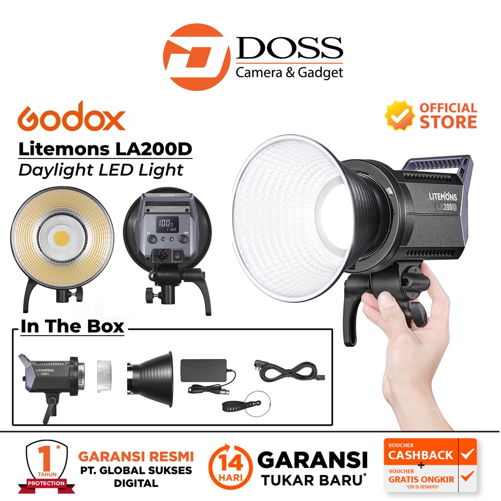 Jual Godox Litemons LA200D Daylight LED Light - Godox LA200D | Shopee ...