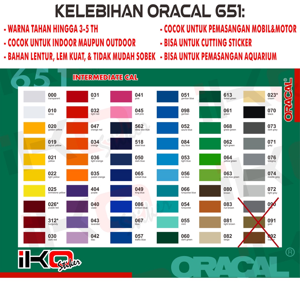 Jual Stiker Oracal 651 Glossy Matte 50 Cm X 126 Cm Stiker Mobil