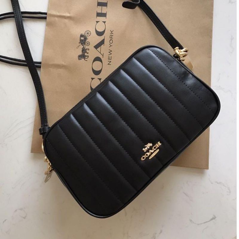 Jual coach jes quilted camera bag double zip crossbody original bag tas