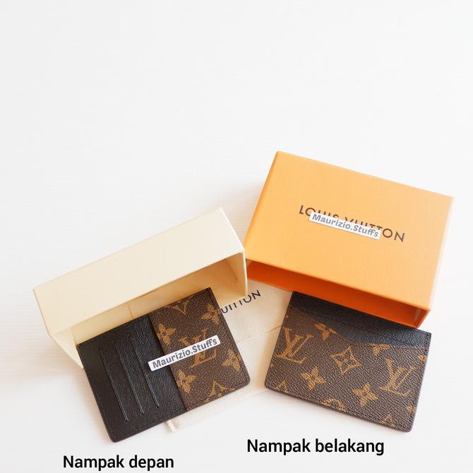 Jual Card Holder Lv Monogram Black Leather Dompet Kartu Kulit Asli