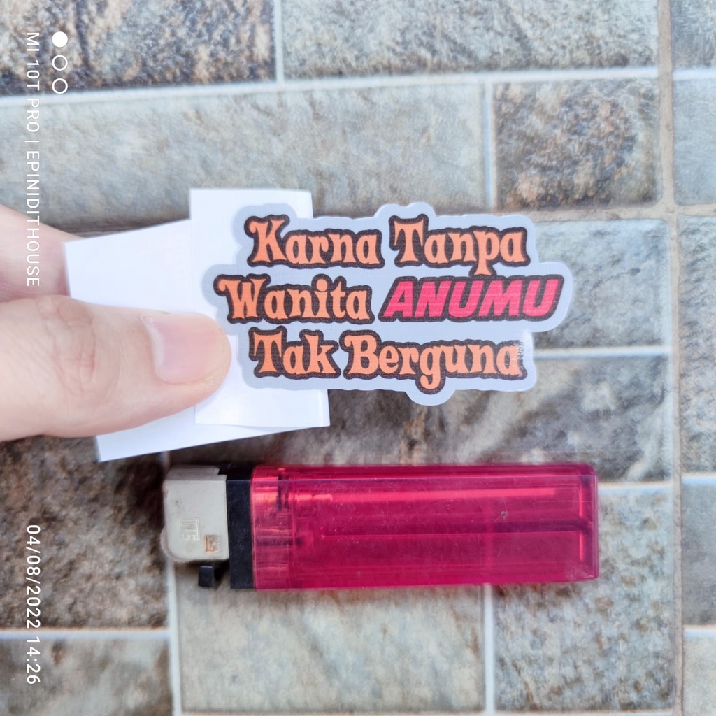 Jual Stiker Kata Quote Lucu Tanpa Wanita Anumu Humor Vinyl Motor Laptop