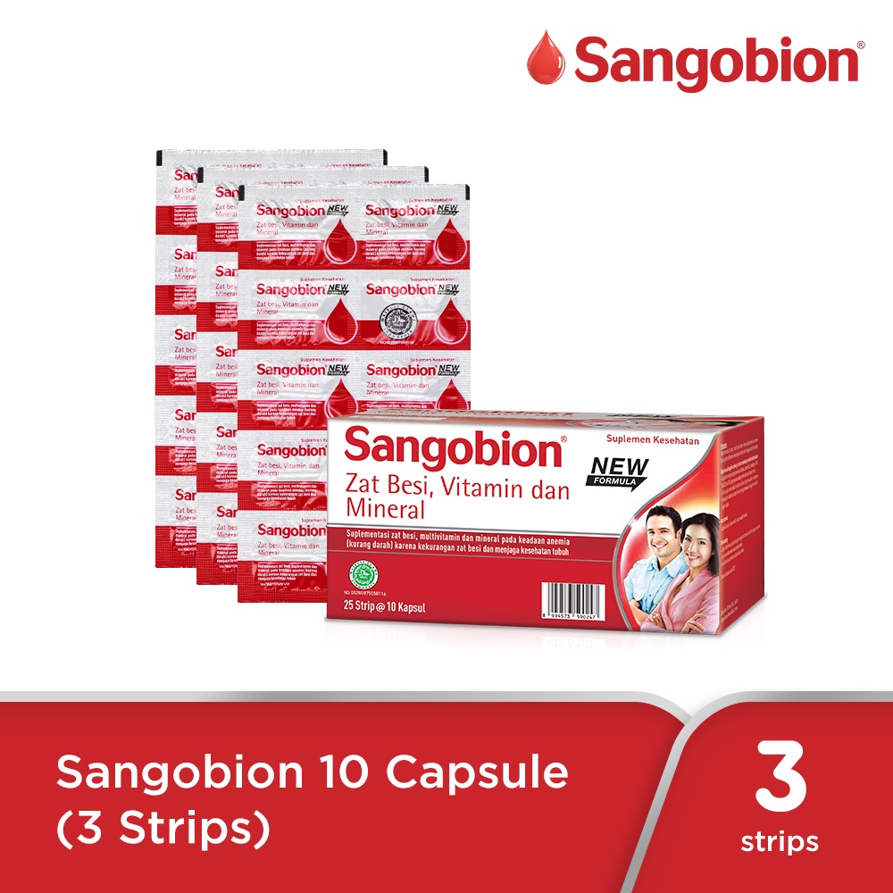 Jual Sangobion Kapsul Suplemen Zat Besi, Vitamin, dan Mineral @10 ...