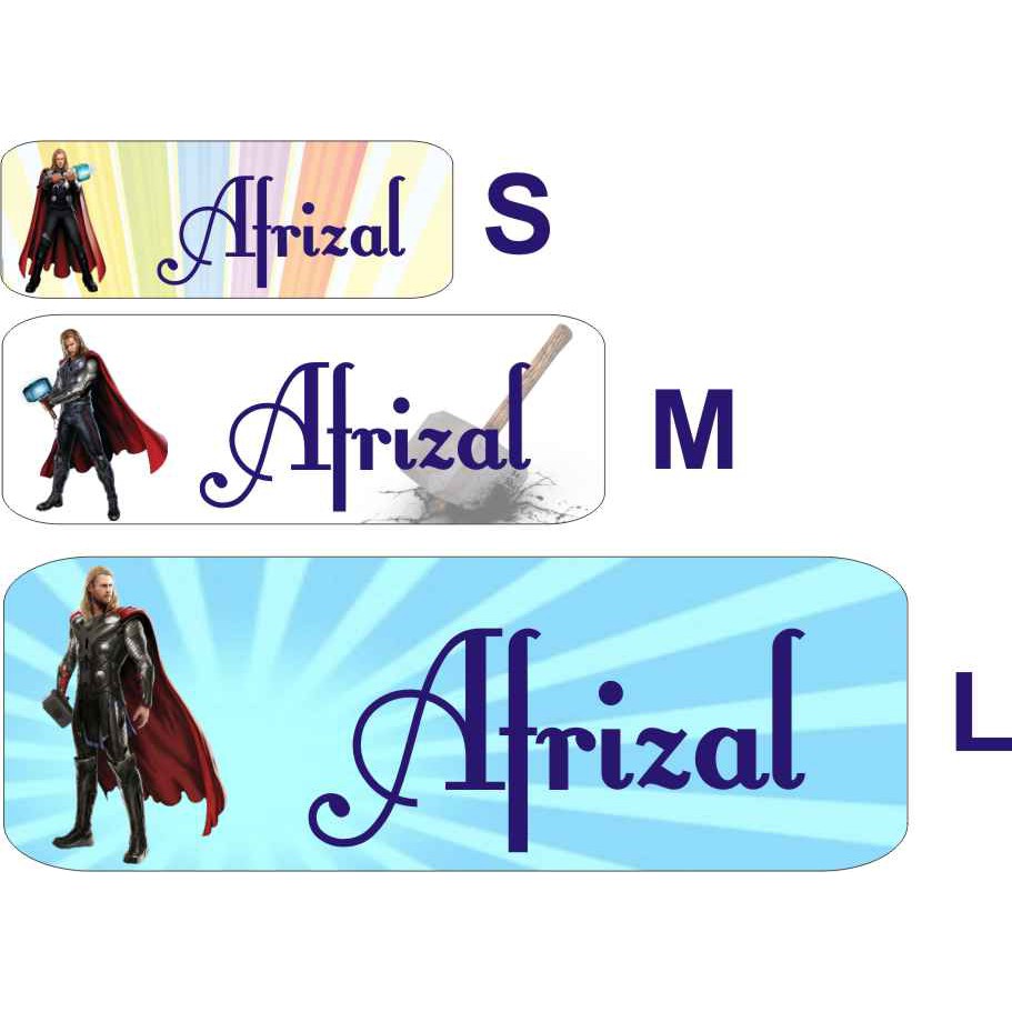 Jual STIKER LABEL NAMA WATERPROOF BASIC THOR | Shopee Indonesia