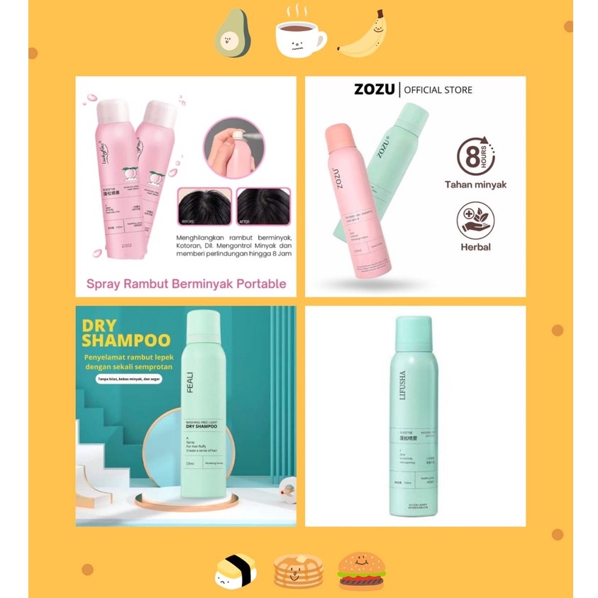 Jual Dry Shampoo Viral Zozu No Wash Dry Shampoo Hair Spray/ Luckyfine