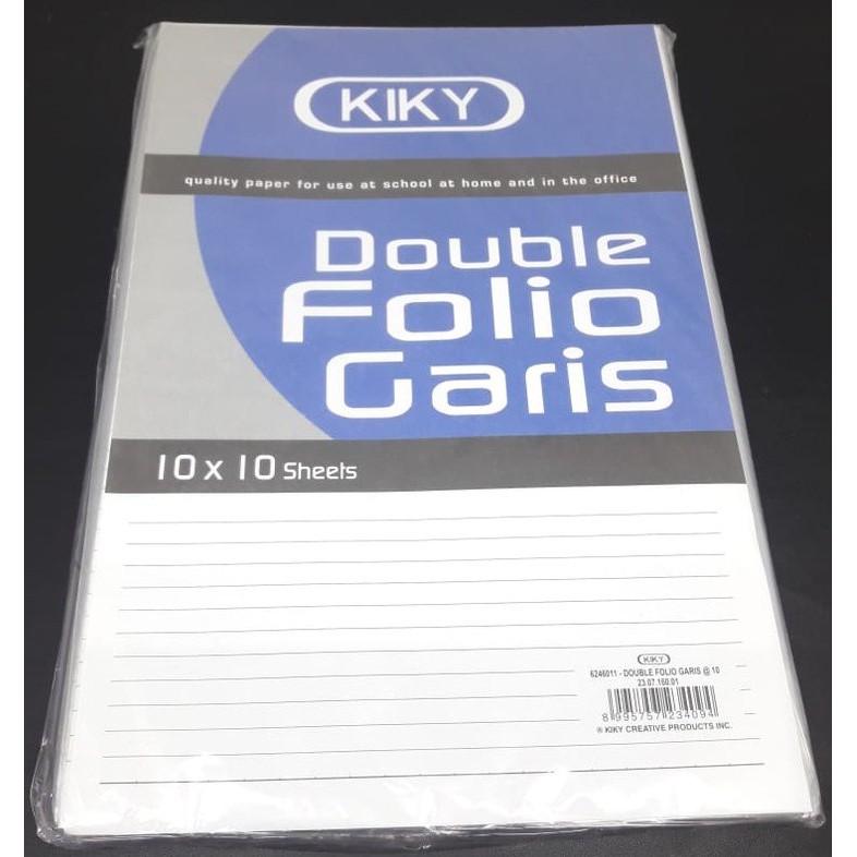 Jual DOUBLE FOLIO KIKY 10 LEMBAR / KERTAS FOLIO BERGARIS ISI 10 LEMBAR ...