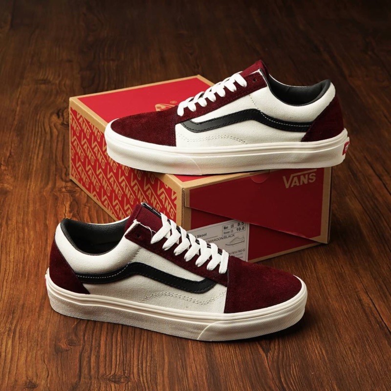 Vans old skool 2025 off white maroon