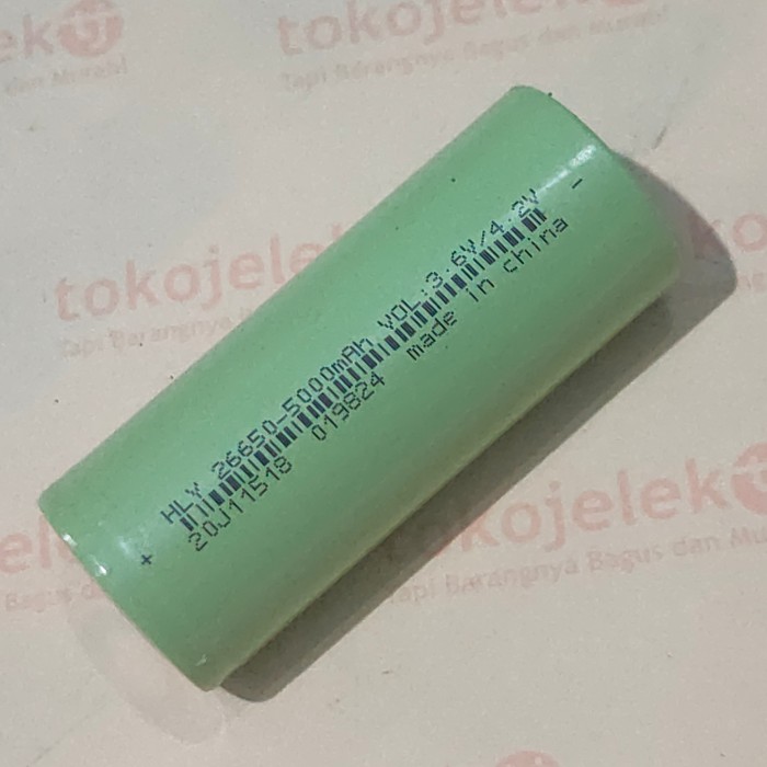 Jual Soshine 26650 3.7v 5000mAh 2C 3C Baterai Li-ion Non-Protected Flat ...