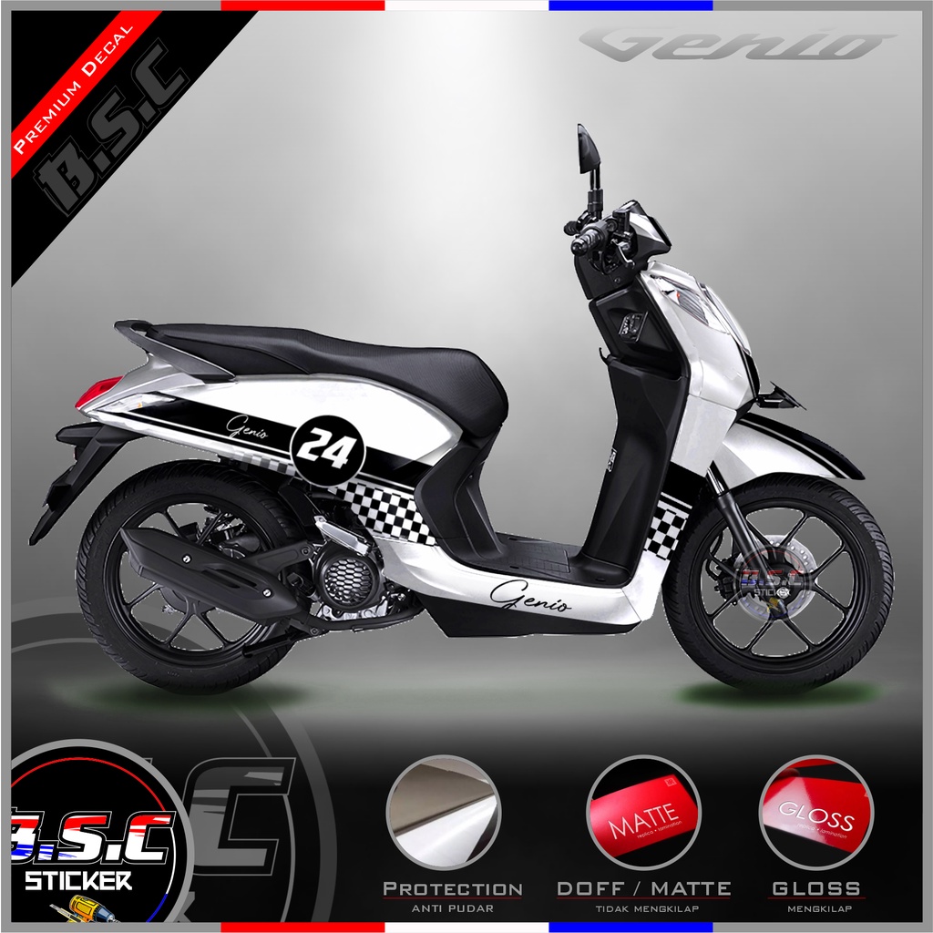 Jual Decal FULL BODY Sticker Honda Genio Motif Retro Klasik White ...