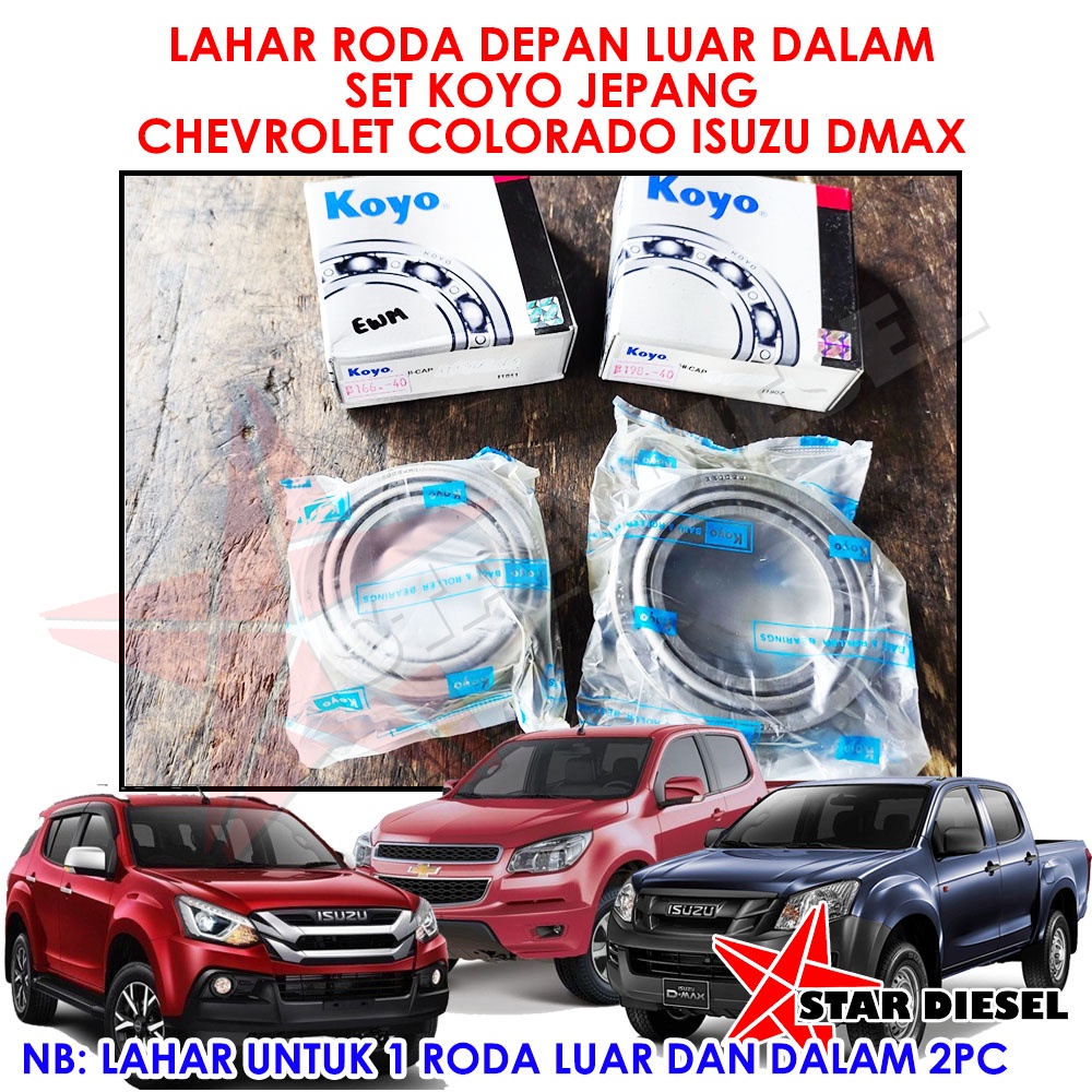 Jual LAHAR RODA DEPAN LUAR DALAM SET KOYO JEPANG CHEVROLET COLORADO ...