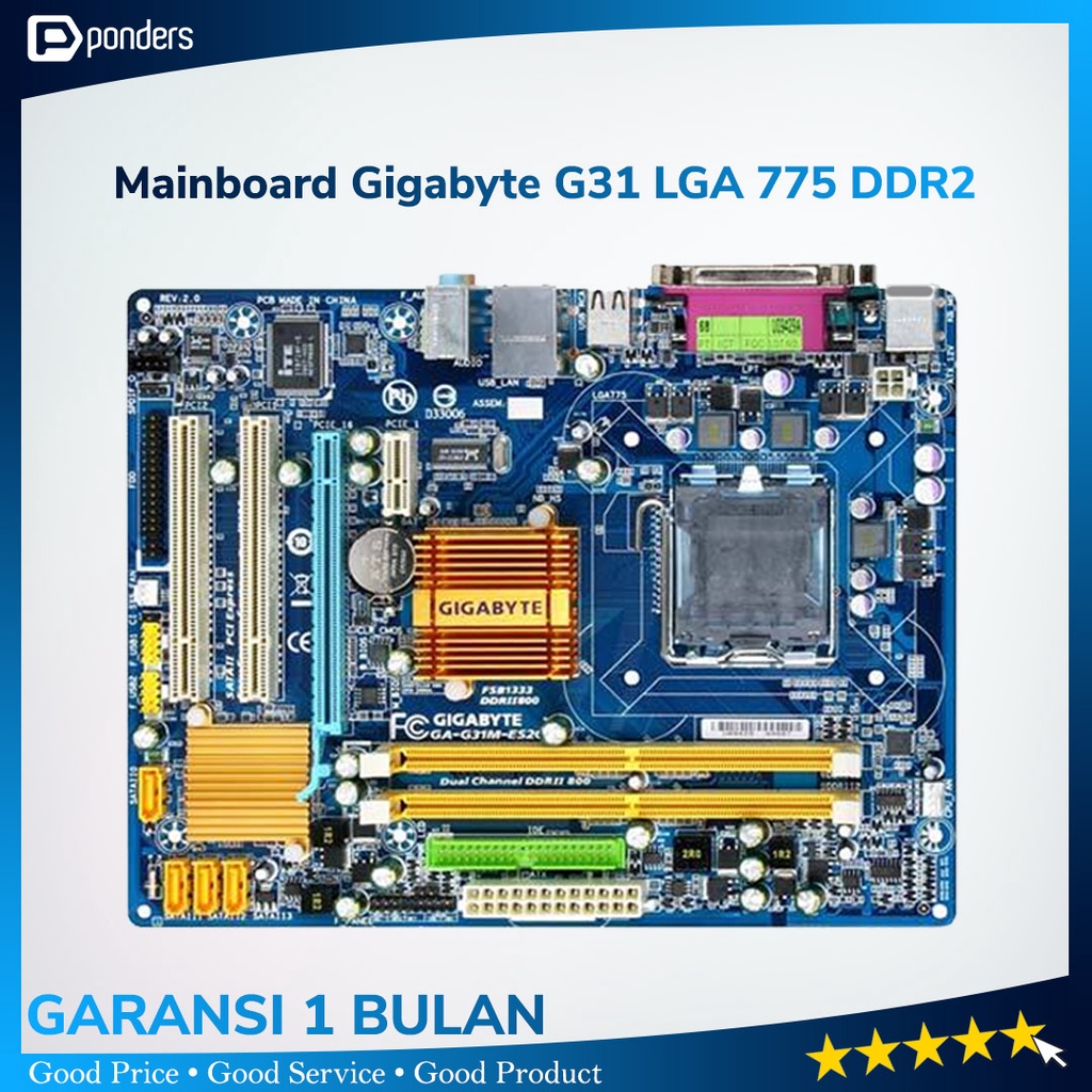 Jual Mainboard Gigabyte G31 DDR2 LGA 775 VGA Onboard Shopee Indonesia