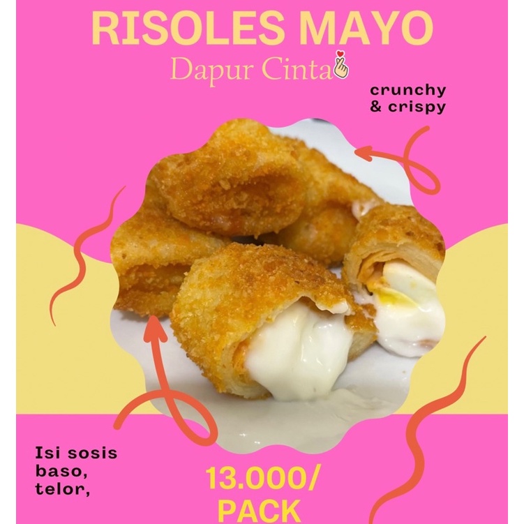 Jual Risol/Risoles Mayo Frozen Isi sosis,telor, Baso 1Pack ( 5pcs ...