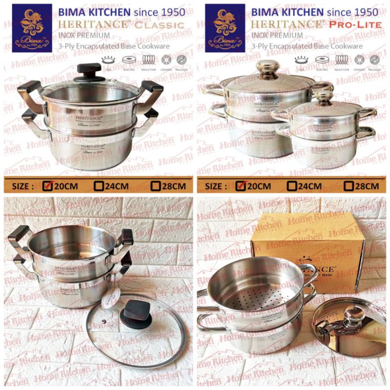 Jual Bima Heritance Steamer 20cm 2Susun Kukusan Dimsum Tingkat Saucepot ...
