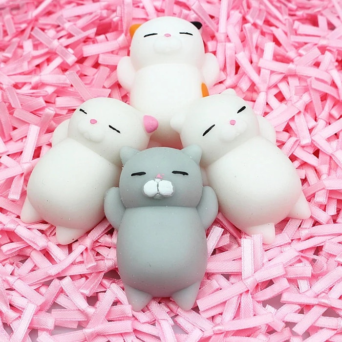 PROMO Lazy Cat Squishy Mochi Squishy Mochi Kucing Full White