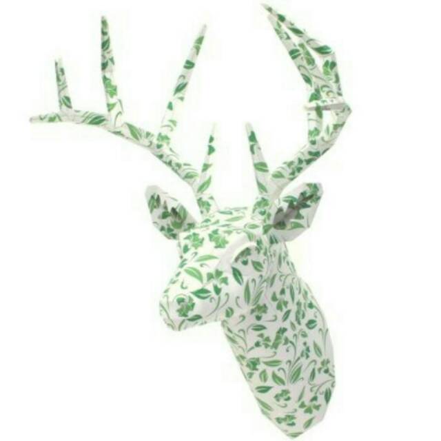 Jual DIY Papercraft Dekorasi Dinding Kepala Rusa Botanical Hijau ...