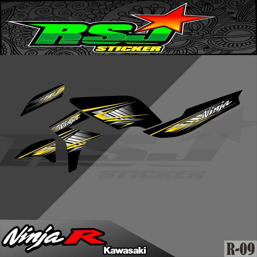 Jual Stiker Striping Variasi List Ninja R Ss Desain Racing Model Airbrush Rsj Shopee