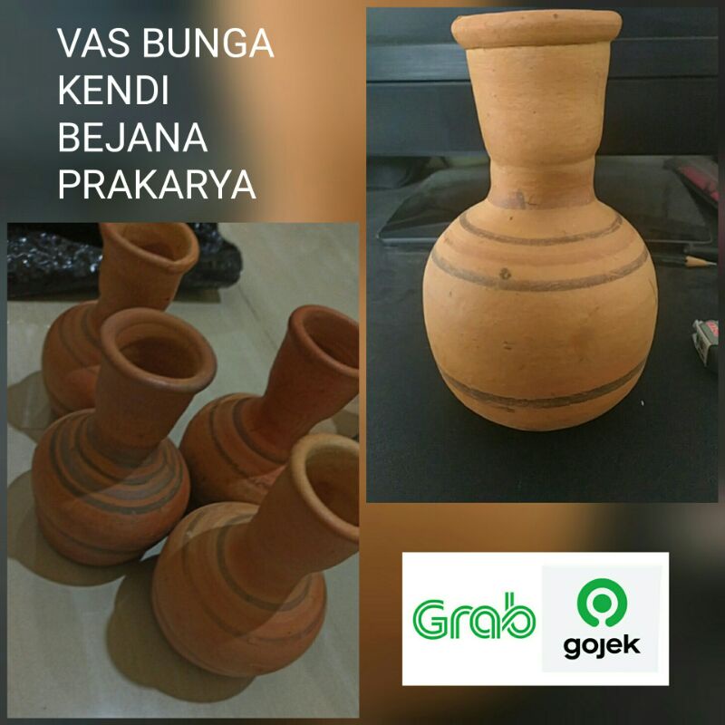 Jual Kendi Prakarya Sekolah Kendi Wadah Tempat Air Tanah Liat Tradisional Bejana Vas Bunga 8032