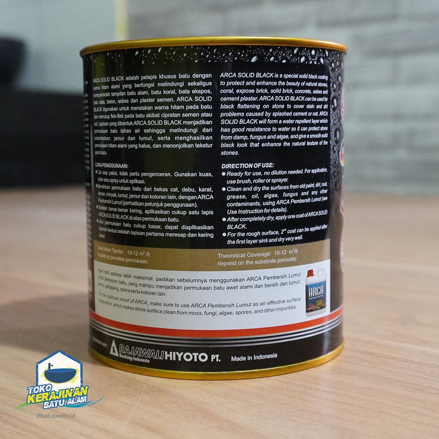 Jual ARCA Coating Cat Pelapis Batu Alam - SOLID BLACK | Shopee Indonesia