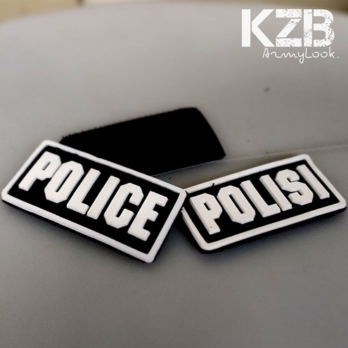 Jual Emblem Karet-Patch Rubber Velcro POLICE Dan POLISI Ukuran Pinggir ...