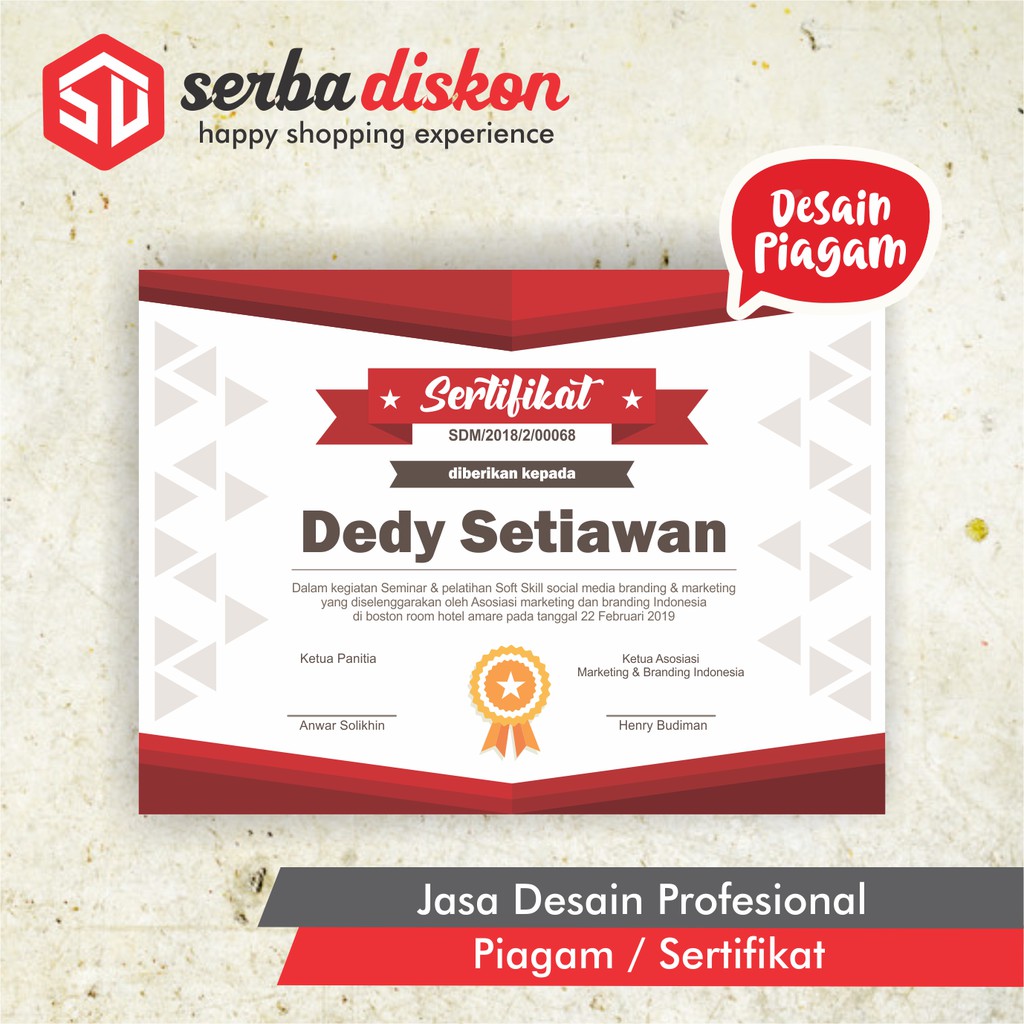 Jual jasa Desain Sertifikat & Piagam Penghargaan | Shopee Indonesia
