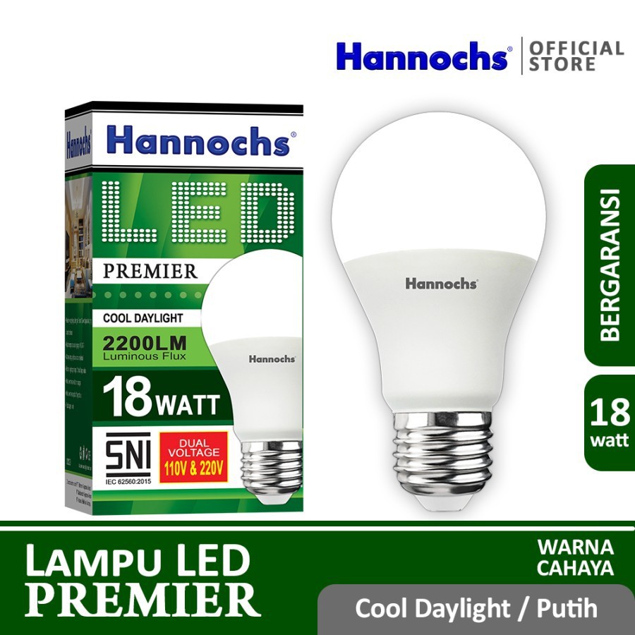 Jual Lampu Bohlam Hannochs Led Bulb Premier Watt Shopee Indonesia