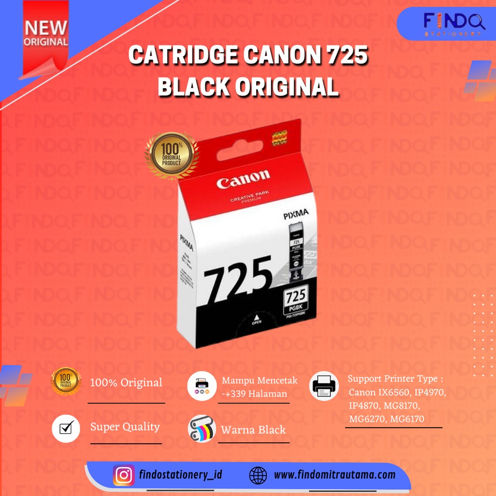 Jual CARTRIDGE CANON 725 BLACK - ORIGINAL | Shopee Indonesia