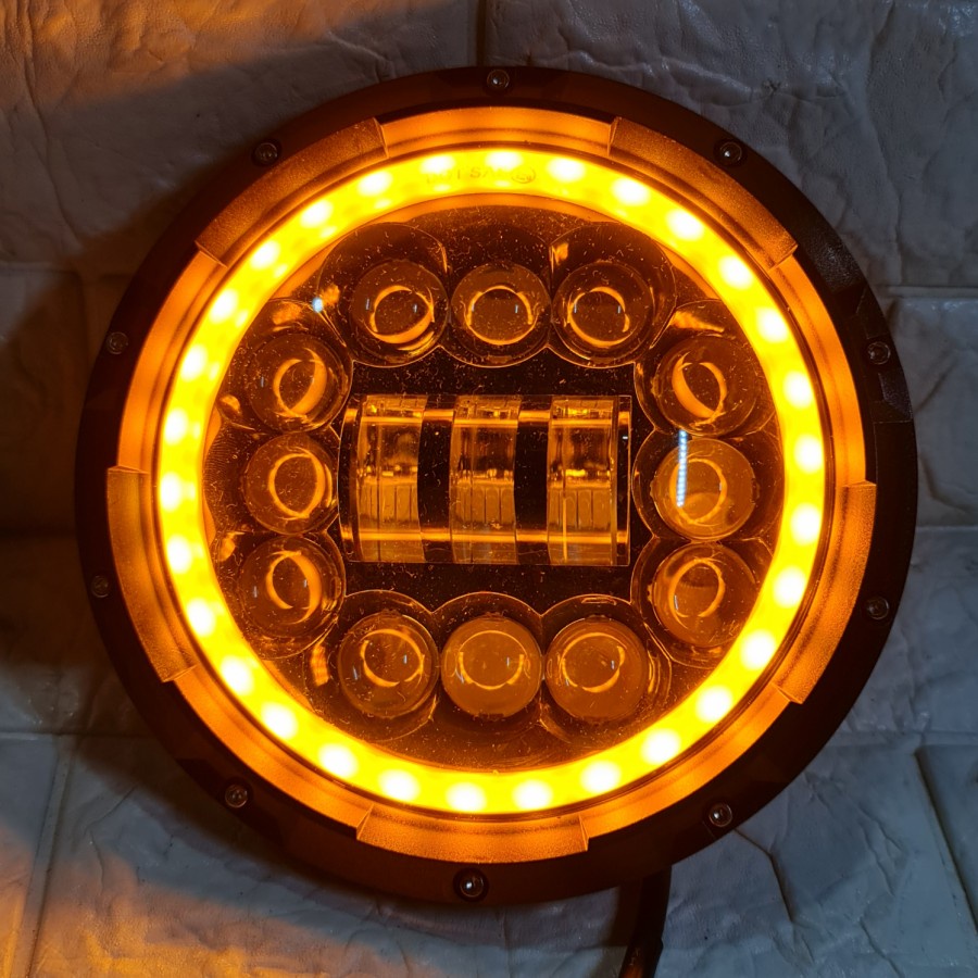 Jual LAMPU LED DAYMAKER 7 INCH HEADLAMP RUBICON HARLEY JIMNY 2 WARNA ...