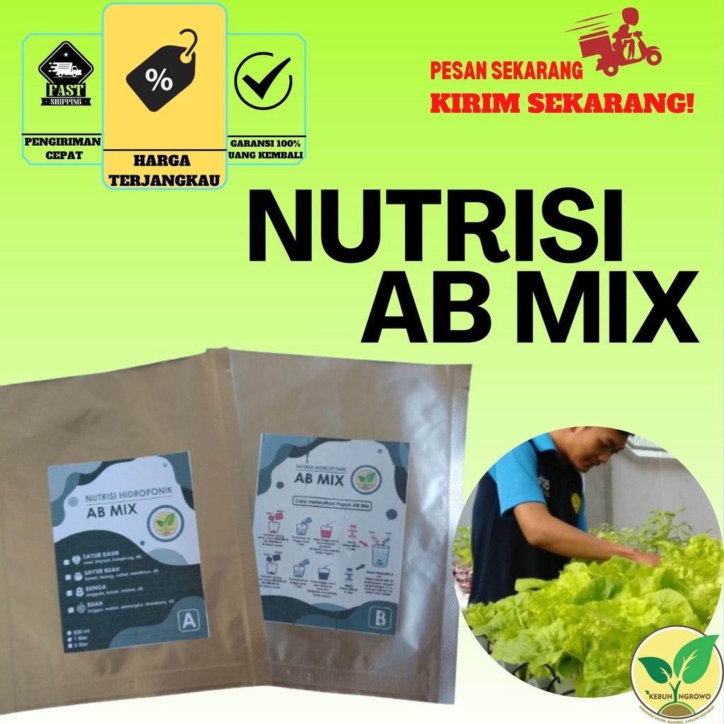 Jual Nutrisi Pupuk Ab Mix Hidroponik Sayur Daun Liter Nutrisi