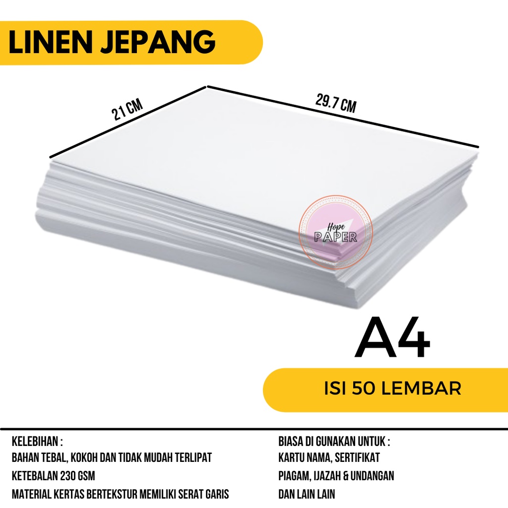 Jual Kertas Sertifikat Linen A4 Isi 50 Lembar Kertas Sertifikat A4