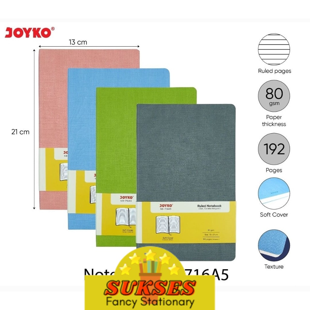 Jual Buku Tulis Catatan Bergaris Ruled Notebook Joyko Nb 716 A5