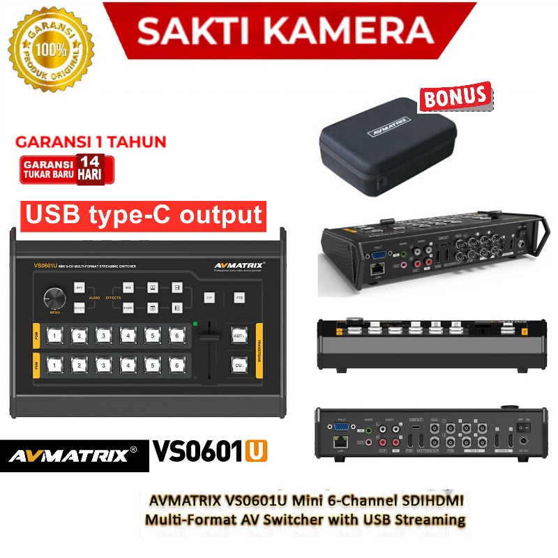 Jual AVMATRIX VS0601U Mini 6-Channel SDI/HDMI Multi-Format AV Switcher ...