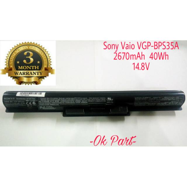 Jual Baterai Battery Laptop Original Sony Vaio SVF142C1WW SVF14215SC