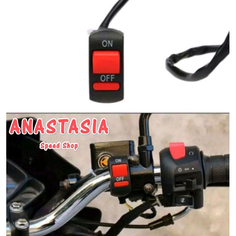 Jual Saklar Lampu On Off Switch Universal / Saklar Stang Motor 2 Tombol ...