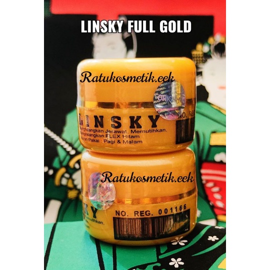 Jual ☘️RATUKOSM☘️ CREAM LINSKY FULL GOLD EXP+HOLOGRAM+SEGEL SUSAH PUTIH ...