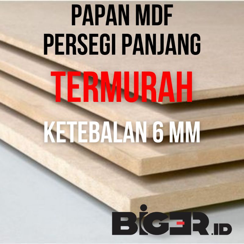 Jual Promo MDF 10X30 6mm Lapisan Sheet Papan MDF 10cmX30cm Papan kayu ...