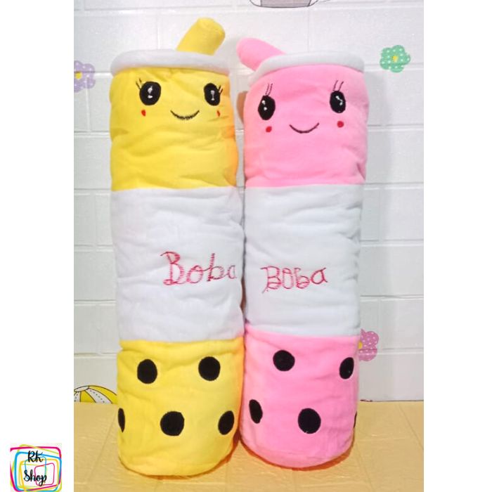 Jual Guling Boneka Boba Milk Tea Kain Halus Tinggi 60cm Guling Boba ...