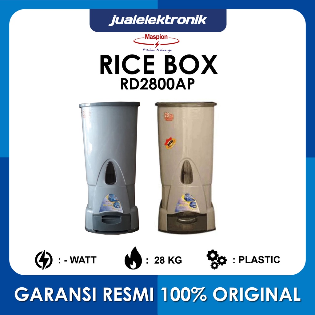 Jual Maspion Rice Box 28 Kg Full Box - RD2800AP Wadah Penyimpanan Beras ...