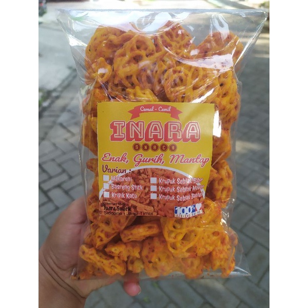 Jual Krupuk Seblak Mawar Pedas 100gr Camilan Snack Kiloan Inara Snack