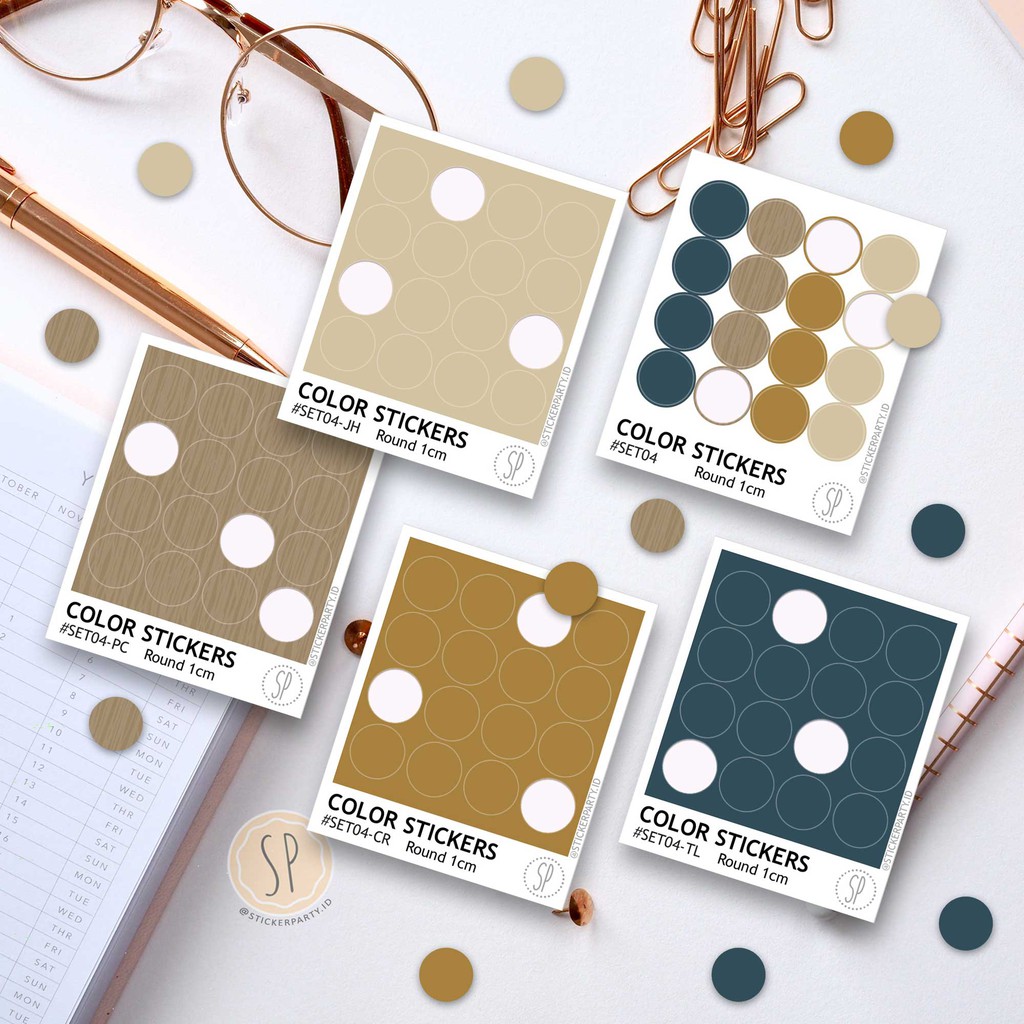 Jual [Sticker Party] Stiker Dot Bulat Mini 1cm Warna Natural Coklat ...